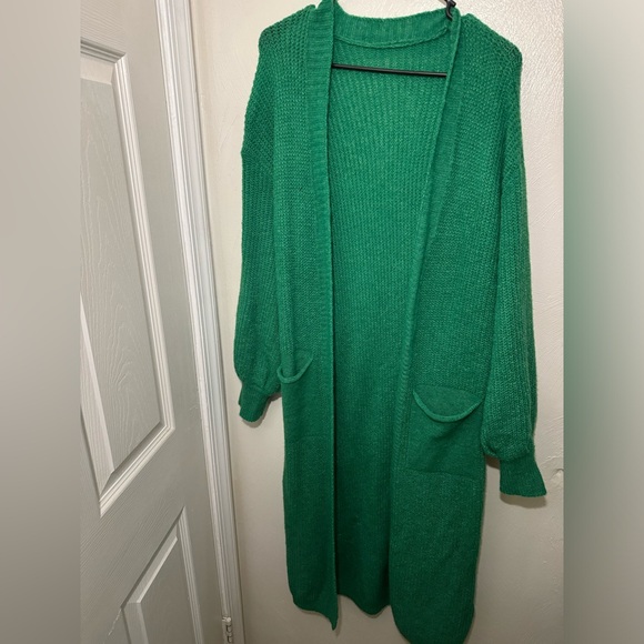 Casual Plain Long Sleeve Midi Slight Stretch Women Cardigan - Picture 5 of 8